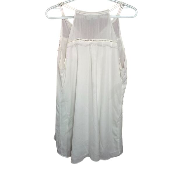 White House Black Market Chiffon Fringe Dressy Professional Tank Top - Picture 2 of 7